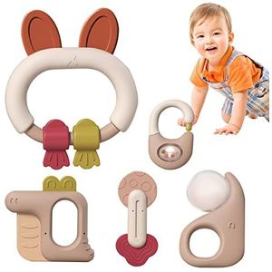 Baby Rammelaars Speelgoed Set - Shaker Grab and Spin Vroeg educatief speelgoed | Sensorisch speelgoed voor baby's Ratelset 5st voor pasgeborenen, baby's, baby's Yanquan