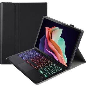 Toetsenbordhoes voor HUAWEI Matepad 11"" 2023, 7 kleuren achtergrondverlichting, Afneembaar Draadloos Toetsenbord met Slim Touchpad,zwart