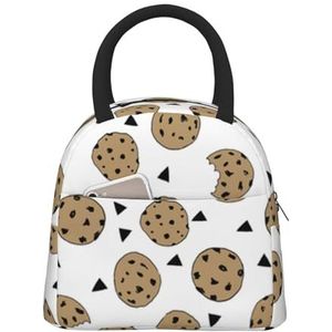 OPSREY Cookies Food Chip Biscuits Gedrukt Herbruikbare Tote Lunch Bag Draagbare Lunch Organizer