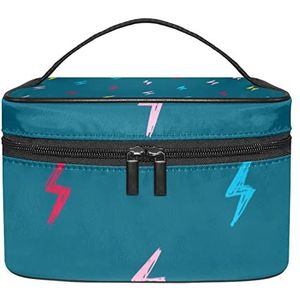 Grappige kleurrijke make-up organizer tas, reismake-up tas organizer case draagbare cosmetische tas voor vrouwen en meisjes toiletartikelen, Meerkleurig, 22.5x15x13.8cm/8.9x5.9x5.4in