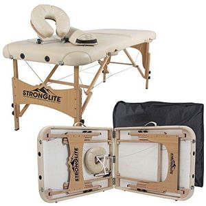 STRONGLITE Olympia massage-ligstoel, mobiel, draagbare massagetafel incl. tas, verstelbare hoofdsteun, gezichtskussen & knierol (70 x 185 cm)