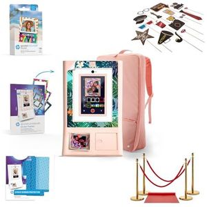 HP Sprocket Fotohokje Instant kleurenfotoprinter (Roze) + Zinkpapier (100 vellen) + Rode Loper (1) + Koffer (1) & meer