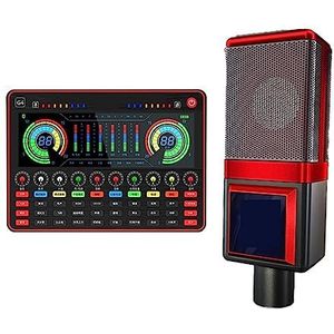 Geluidskaartkit, T7 USB Condensator Microfoon G4 Geluidskaart Professionele Podcast PC Microfoon for PC Live Streaming Gaming