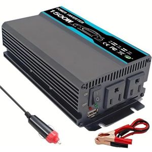 Omvormer Auto-omvormer 500W 1000W 1500W 2000W DC 12V Naar AC 110V-omvormer Met USB-omvormer Voor Telefoon Laptop En Andere Apparaten(1500W)