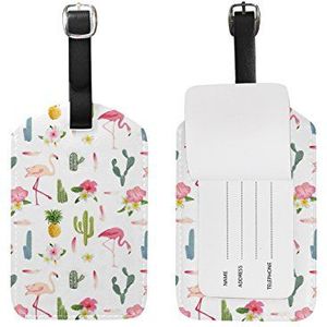 Jeansame Bagage Tags Koffer Etiketten Reizen Bagage Tag Zomer Tropische Flamingo Vogels Bloemen Bloem