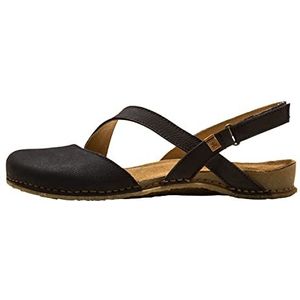 Sandalen - Zwart - Leer - Plat - Klittenbandsluiting