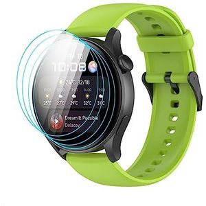 GIOPUEY O Band compatibel met Huawei Watch 4 Pro, 2-in-1 zachte siliconen horlogeband + 3 stuks TPU schermbeschermer, vervangende band [slijtvast] [ademend] - groenblauw groen