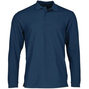 Fruit of the Loom Premium poloshirt met lange mouwen voor heren, marineblauw, M