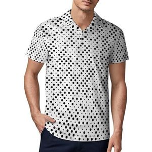 Modern futuristisch patroon heren golfpoloshirt slim fit T-shirts korte mouw casual print tops XL