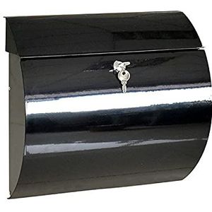 Veilige aan de muur gemonte erde brievenbus Moderne afsluitbare brievenbus for aan de muur, gegalvaniseerde waterdichte brievenbus van smeedijzer for buiten, brievenbus(Black)