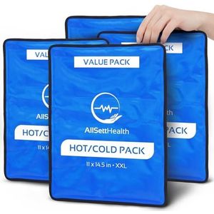 4 stuks XXL herbruikbare warme en koude gelijspakketten voor verwondingen | Koud kompres, ijspakket, gelijspakketten, cold pack, koelpakketten voor verwondingen | 28 x 36,8 cm