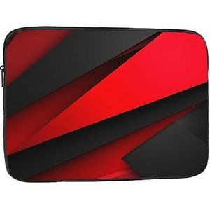 Rood Zwart Laptop Sleeve Beschermhoes Waterbestendig Shockproof Computer Tas Duurzame Aktetas Draaghoes voor Reizen Werk 13 inch
