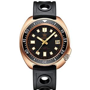 STEELDIVE, SD1970S SD1970S CUSN8 massief bronzen kast keramische bezel blauw lichtgevende NH35 automatisch schildpad duikhorloge voor mannen (kleur 1)