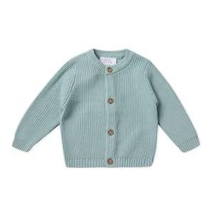Stellou & friends Vest voor meisjes en jongens met knopen in houtlook | Hoogwaardige babykleding van 100% katoen - IV V, pistache, 74/80 cm