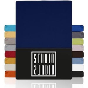 STUDIO - Basic - Spannbettlaken - Marine - 90x200 cm - 100% gekamd katoen - 2er Set