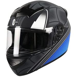 Motorhelm, DOT/ECE goedgekeurde dubbele zonneklep motorfiets integraalhelm Crash Rider Biker Sports I, XXL(D,XL(5960cm))