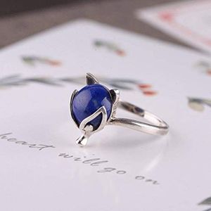 Ringen Sieraden S925 Zilveren Ring Retro Vrouwelijke Mode Eenvoudig met Lapis Lazuli Ring Vinger Ringring, VS 6.5, Ring, VS 8