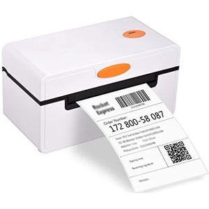 WMMNHY Desktop thermische labelprinter for 4x6 verzendingspakket alles in één labelmaker 180 mm/s thermische sticker printer max.110mm papier(USB)