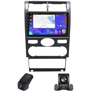 Autoradio,Android 13 geldt voor Ford Mondeo 3 2000-2007 9 inch HD touchscreen autoradio met draadloze Carplay Android Auto GPS Bluetooth FM stuurbediening Achteruitrijcamera(NF-2)