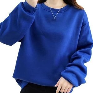Leader of the Beauty Oversized sweatshirt met ronde hals voor dames, pullovertruien met lange mouwen herfstoutfits 2024, Blauw, S
