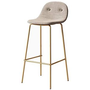 Keuken Barkrukken, Barkruk Metalen Hoogte Voetsteun Hedendaagse Barkruk Multicolor Ontbijt Keuken Counter Stoelen Eetstoelen voor Keuken | Pub | Café Bar Stoelen Metalen Been in Goud (Beige, Hoogte: 7