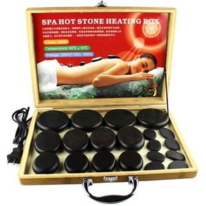 Hot Stone Massage Set 20 Stks Draagbare Hot Rocks Basalt Massage Stenen Set met Warmer Kit, Hot Rocks Basalt Massage Stones Massage Stones