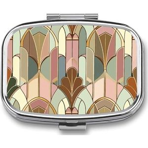 Pillendoosjes - Luxe Lijn Art - Draagbare Reizen Pillendoos - Mini - Met Twee Compartimenten