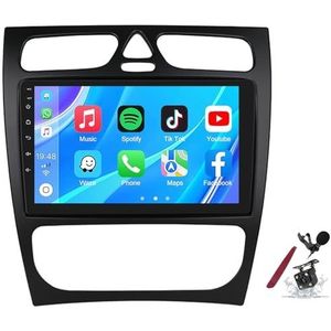 Android 14 Autoradio Stereo voor B-enz W203 W463 (1998-2006) 9-inch Touchscreen Multimedia Player met Wireless Carplay 2 Din GPS Sat Navigation FM RDS Bluetooth 5G-WiFi SWC DSP,M100s
