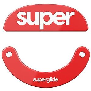Superglide2 - Nieuwe regelbare snelheid gestructureerd oppervlak gladste muisvoetschaatsen gemaakt van duurzaam sterk glas voor Pulsar X2-serie draadloze gamingmuis [rood]