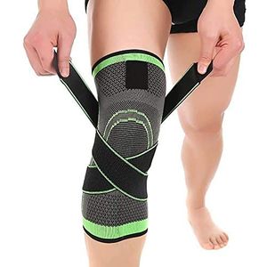 Hibucuo Verstelbare kniebrace, antislip kniebandage voor alle sporten, professionele artrose kniebandage van nylon, voor dames en heren