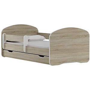 Happy Babies BDW Kinderbed met 2 ligvlakken en 2 matrassen, dubbel bed, 180 x 90, alle Sonoma eiken, voor meisjes en jongens, tienerbed ||