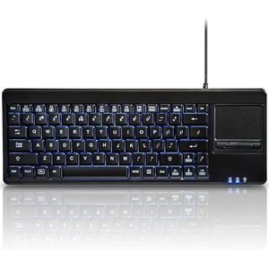 Perixx - PERIBOARD-315H - USB-Toetsenbord - Zwart - Blauw Verlicht, 2 USB 2.0 Hubs, Plug & Play