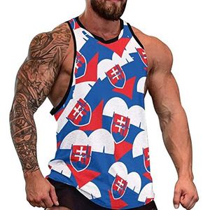 Liefde Slowakije Heartbeat heren tanktop mouwloos T-shirt pullover gym shirts workout zomer T-shirt
