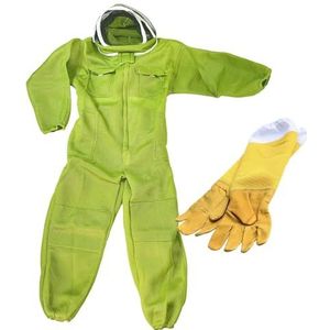 AMEEDA Bijenteelt kleding imker 3D ademende doek bescherming lange mouw overall handschoenen pak extra grote maat bijenteelt bijenteelt bij boerderij gereedschap benodigdheden (kleur: 1set, maat: 4XL)