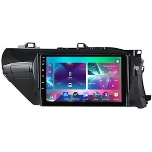 10"" Android 14 Touchscreen Autoradio 2 din met AHD Omgekeerd beeld Bediening op het stuur Bluetooth GPS navigatie Draadloze CarPlay voor Toyota Hilux 2015-2020(B,Q400(8+256G))