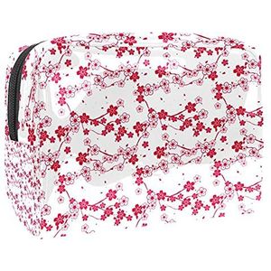 Multifunctionele make-up tas voor tienermeisjes, Estampado Alpaca & cactus patroon PVC toilettas met rits make-up zakje cosmetica tas voor reizen, Multi kleuren 06, 18.5x7.5x13cm/7.3x3x5.1in