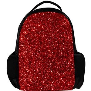 Rugzak voor vrouwen en man, School reizen werk Rugzak Rood Glitter Pailletten Patroon, Meerkleurig, 27.5x13x40cm, Rugzak Rugzakken