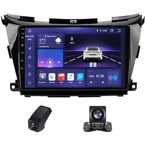 Autoradio geldt voor Nissan Murano 3 Z52 2014-2020,10 inch Touchscreen Navi met Wireless Carplay Android Auto 2 DIN Radio Android Bluetooth+Achteruitrijcamera/Stuurwielbediening(X2)