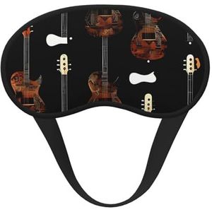 Slaapoogmasker voor dames en heren, zacht, comfortabel slaapmasker, verduisterend, slaapoogbedekking voor reizen, yoga, dutje, werk, kunst, gitaar, patroonprint