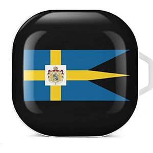 Koninklijke Zweedse vlag oordopjes hoesje compatibel met Samsung hard shell beschermhoes wit stijl