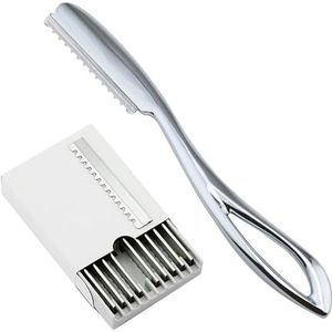 1 Dunner Scheermes + 10 Bladen Kapsel Dunner Veilig Scheren Mes Scheermes Baard Gezicht Kapper Schaar Kappersscharen