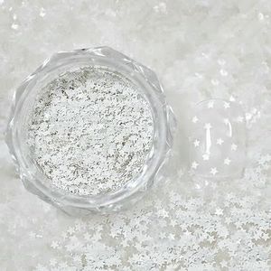 1mm Mini sprankelende ster nagel glitter sprankelende pentagram nageldecoratie nagelsalon ontwerp leuke accessoires doe-het-zelf nagelkunst ontwerp-wit