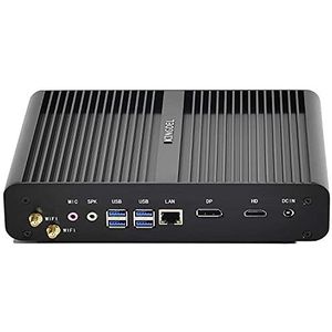 KINGDEL NC860 Fanless Desktop PC, Mini Computer met Core i7 11e generatie. 4 Cores CPU, 8GB DDR4 RAM, 1TB NVMe SSD, 4K: 4096x2304, HD, DP, Gigabit Ethernet, WiFi 6E (Gig+) + BT 5.2
