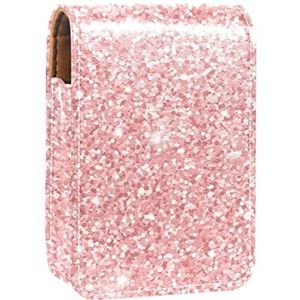 Gepersonaliseerde Lipstick Case Draagbare Make-up Tas Cosmetische Pouch Lippenstift Houder Make-up Organizer Roze, Meerkleurig, 9.5x2x7 cm/3.7x0.8x2.7 in