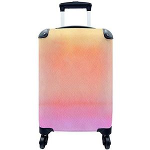 MuchoWow® Koffer - Waterverf - Roze - Oranje - Geel - Past binnen 55x40x20 cm en 55x35x25 cm - Handbagage - Trolley - Fotokoffer - Cabin Size - Print