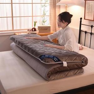 Gewatteerde Matrastopper, Futonbed Matras, Japanse Opvouwbare Vloermatras Voor Kinderen, Koreaanse Slaapmat, Draagbare Vloermatras Tatami(Gray,120x190cm/47x75in)