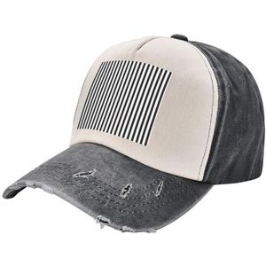 KoNsev Zwart-wit gestreepte snapback hoeden voor mannen,Flat Bill Brim Baseball Cap Hoed Verstelbaar,Trucker Cap, Zwart en Wit, Eén Maat