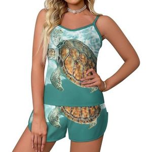 Turtle 2-delige pyjamaset voor dames, sexy tanktop en korte broek, nachtkleding PJ Lounge