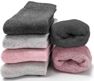 Occulto - Smilla - Katoenen Kuffelsokken - Grijs Roze - Pak van 6