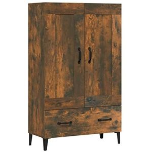 vidaXL Hoge kast 70x31x115 cm bewerkt hout gerookt eikenkleurig, hoge kast met lade, opbergkast, zijkast, kast, bijzetkast, dressoir, buffetkast